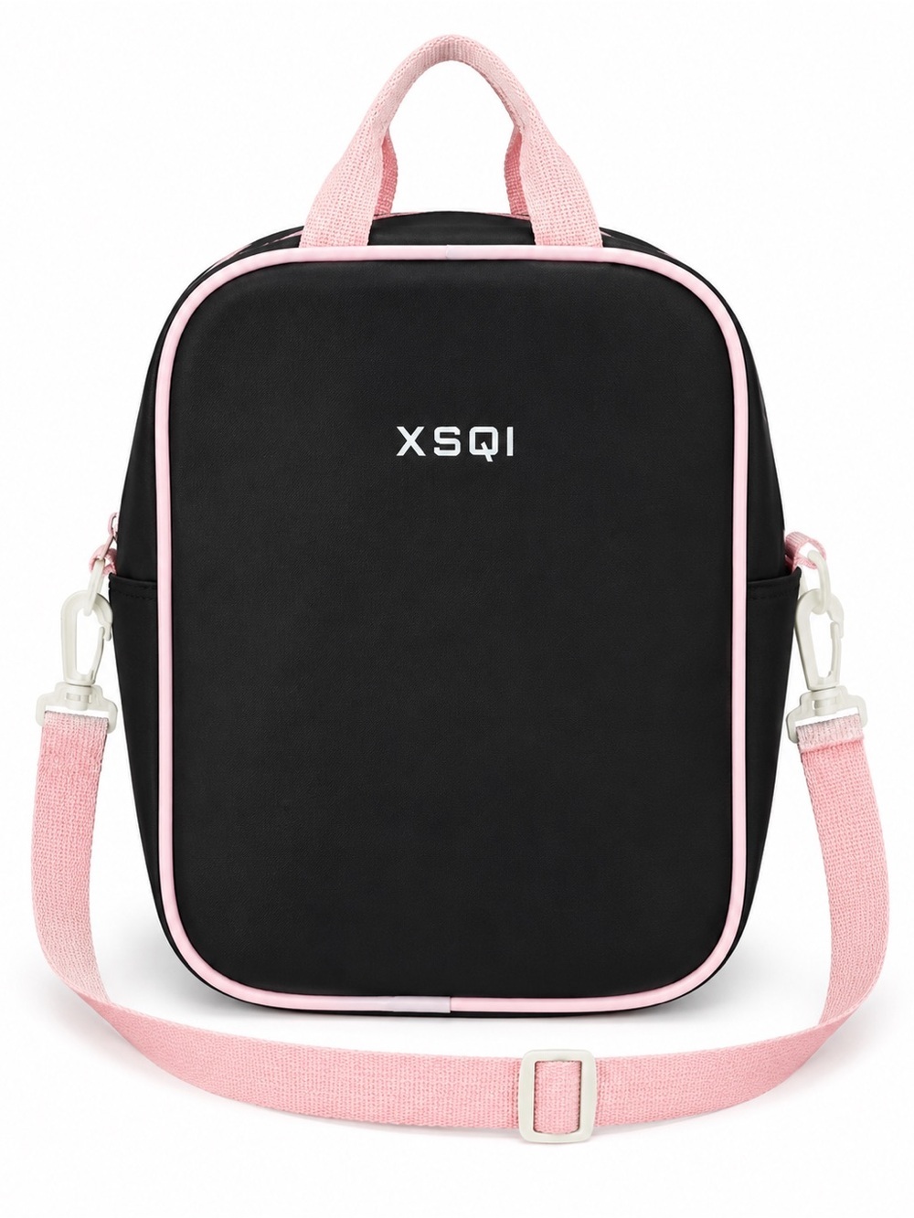 ☀️XSQI Girls Backpack/Lunch Bag-Black Pink Polka Dot Bow - Picture 3 of 4